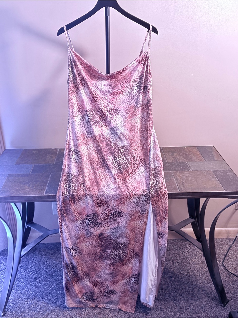 SHEIN Animal Print Maxi Slip Dress